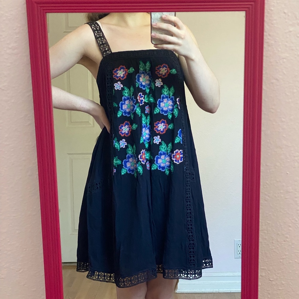 Lovestitch Boho Floral Embroidered Dress